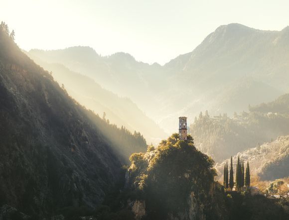 Prousos monastery clock tower 