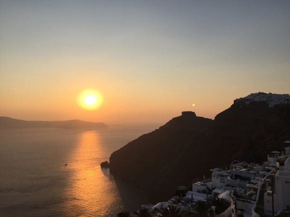 Beautiful sunset on Greece island