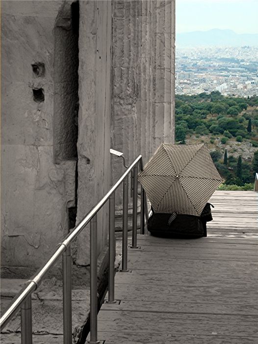 The Acropolis Umbrella Lady