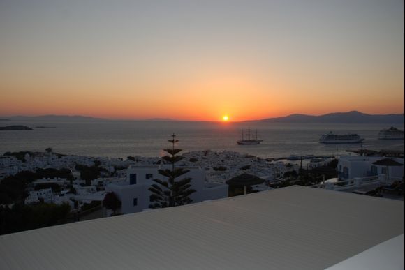 Lovely sunset in Mykonos