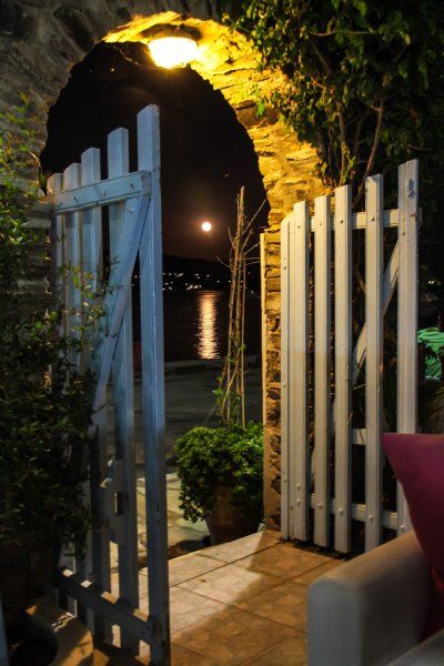 Full moon on Anti Paros Bay from Restaurant T'Ageri