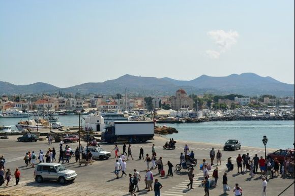 Busy Aegina port
