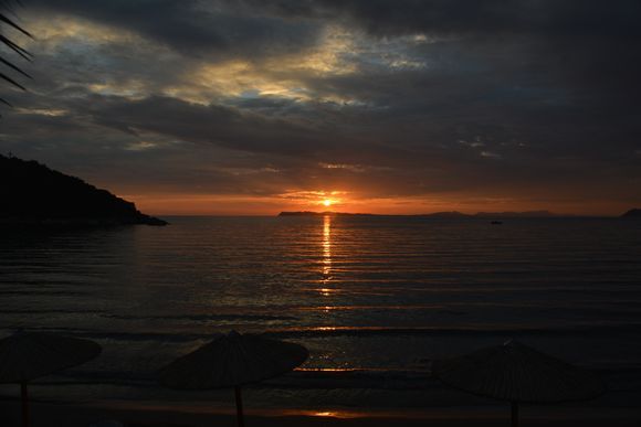 Sunset at Arilla beach, Perdika 