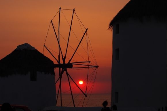 sunset at windmills