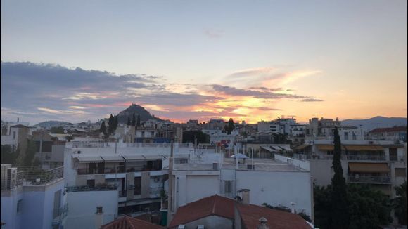 Rooftop View of Athens at Sunrise