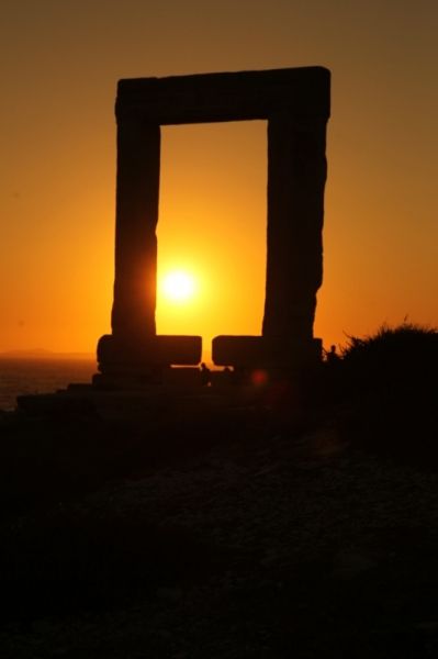 Naxos portara at sunset