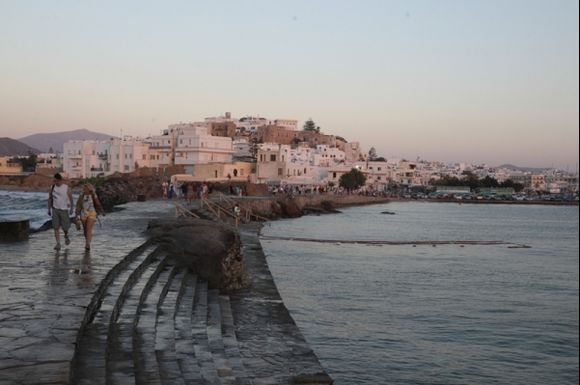 Naxos town  walking from portara
