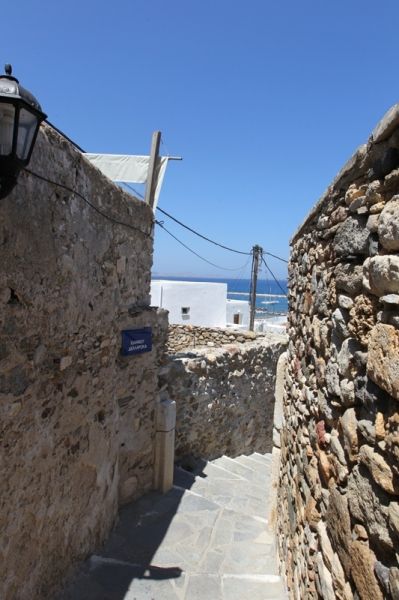 Naxos wall of kastro and streets