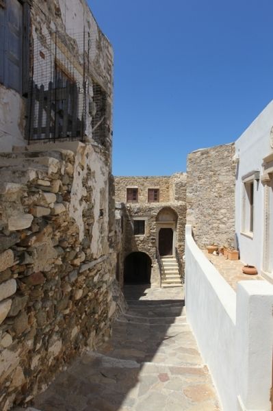 Naxos old town with abandoned house