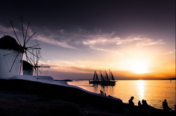 greek island sunset