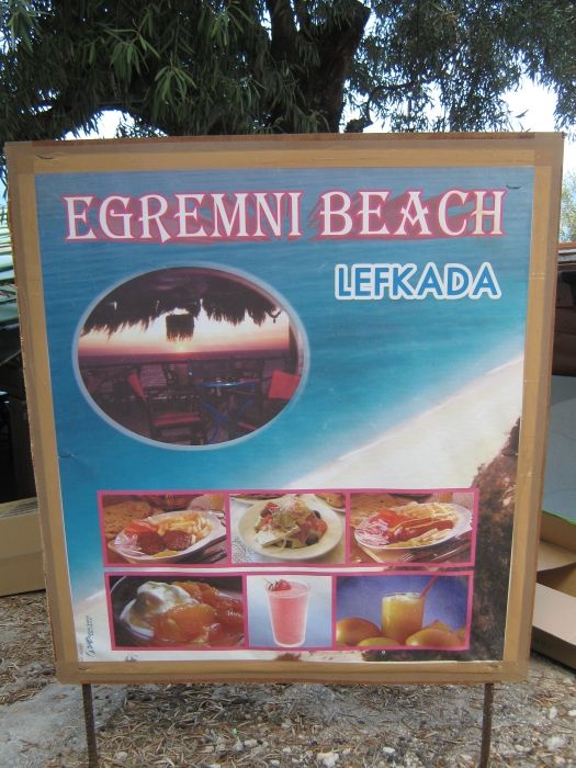 Advertisment of the taverna.