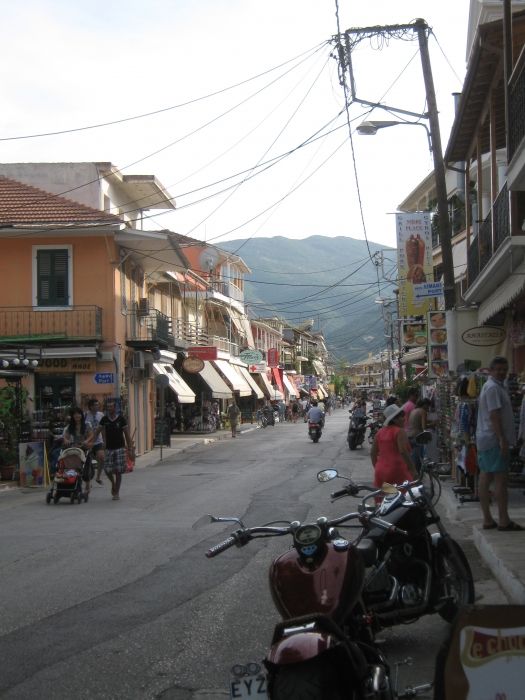 Main street in Nidri.