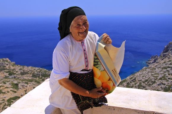 Woman from Olympos on Saria island