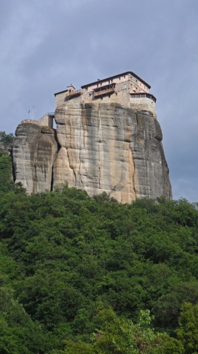Meteora; View of monestary and the valley below