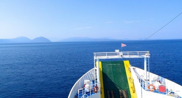 Taking the ferry from Lefkada (Vassiliki) to Kefalonia (Fiskardo)