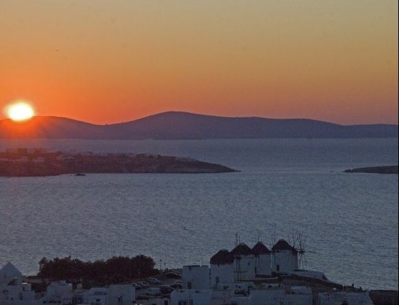 Mykonos, view at sunset
