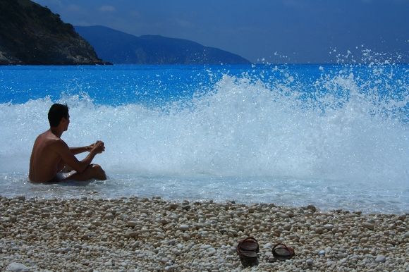 waves at Myrtos