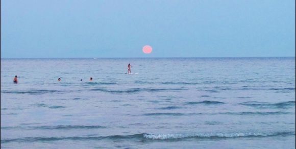 August full moon 1: Rising from the sea