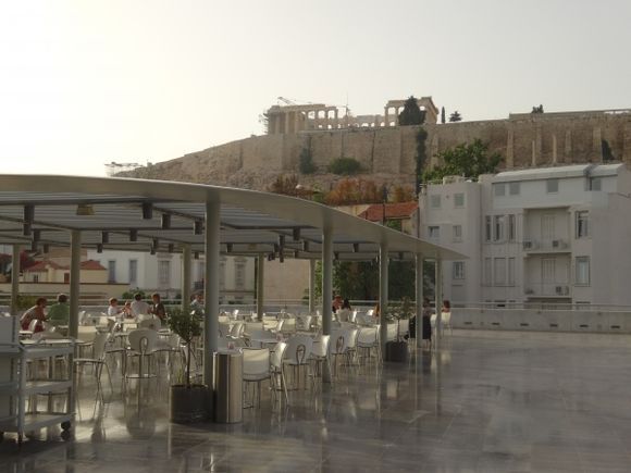 Looking out from inside Acropolis Museum...