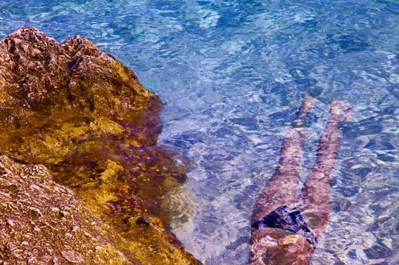 Lefkada, Agios Nikitas : swimmer