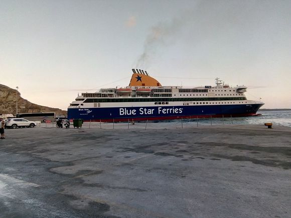Blue Star Patmos ready to leave at dawn