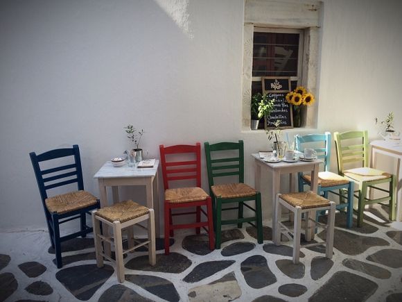 Mykonos. Favourite café in the old town of Mykonos
