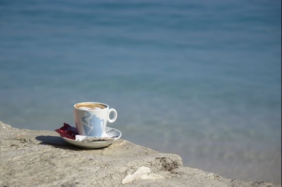 Lefkada. A coffee in the morning at the café Captain´s Corner