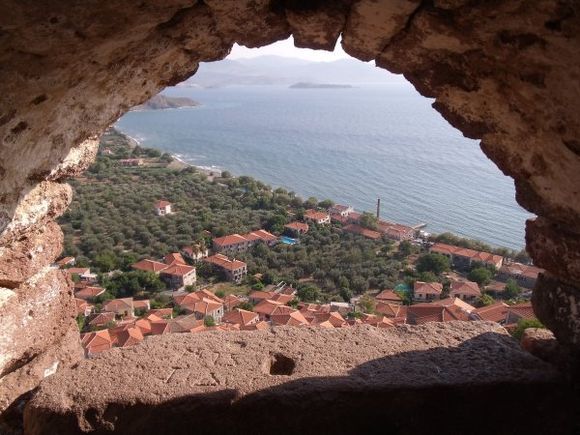 View over Molyvos from the castle. (July 2013)