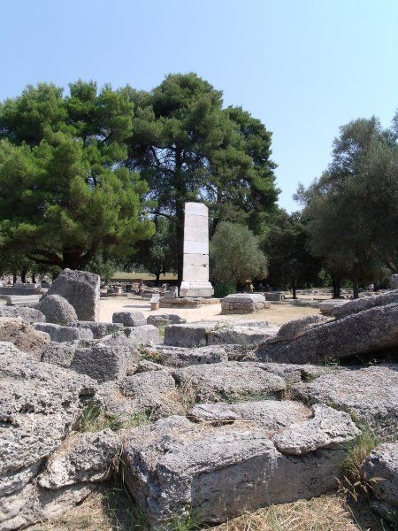 Reconstructed column at the Temple of Zeus, August 2011
