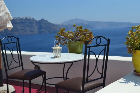 View of Caldeira and Fira from Oia