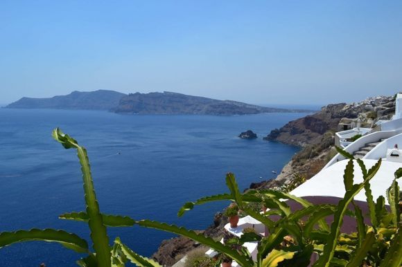 View of the volcano from Oia