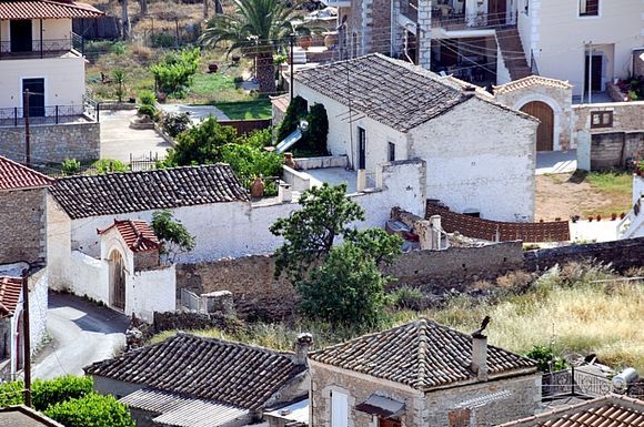 Roofs and yard gates in Geraki, mountain village between Leonidi and Gytheio