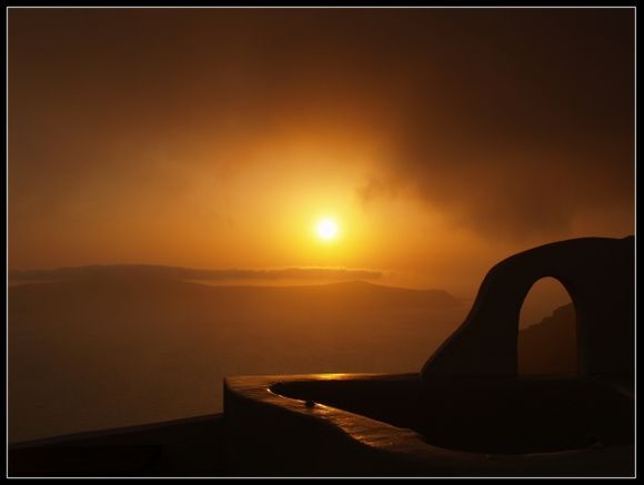 sunset over Fira