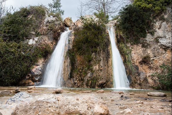 Waterfalls Valanari in the location of Penteli in Athens