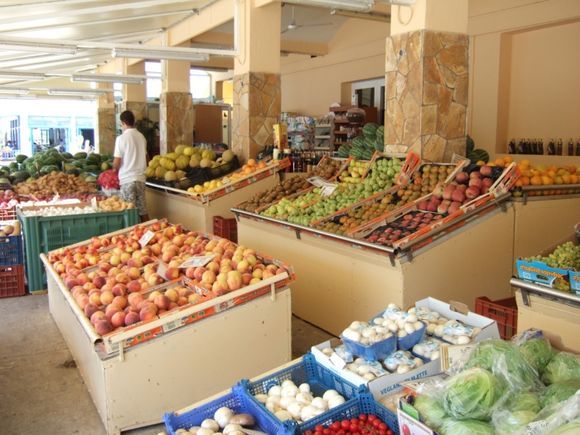 Appealing selection of fruit and vegetables in Argostoli