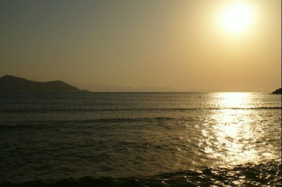 Sunset at Agios Georgios beach