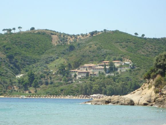 From Vromolimnos beach- Agia Paraskevi beach and the Atrium hotel
