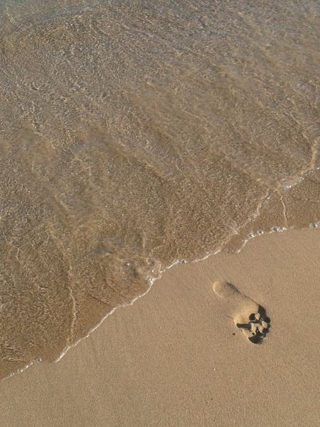 Foot print in sand-Beach of Tolo, Argolida