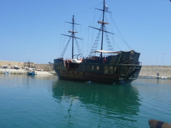 pirate ship in the harbour