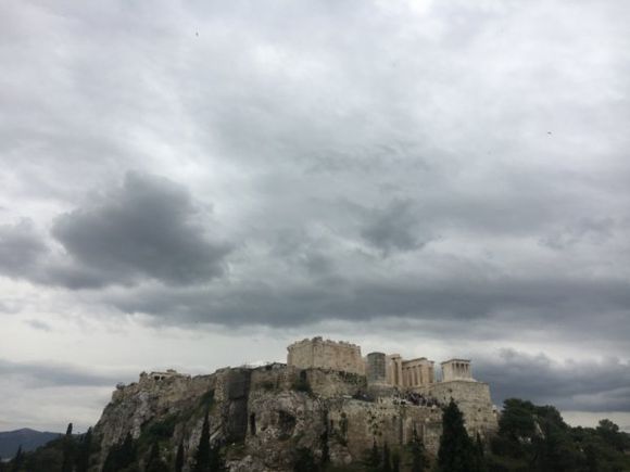 The Acropolis from a distant rooftop.