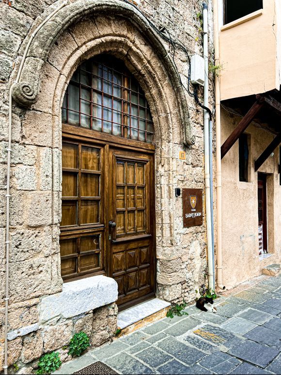Beautiful door in Rhodes medieval old town 