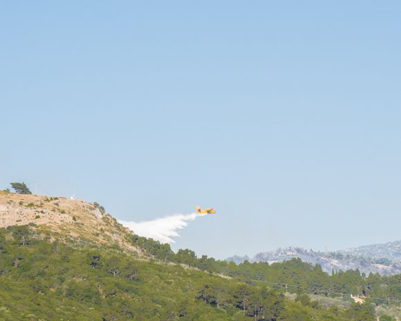 Firefighting with planes on the island