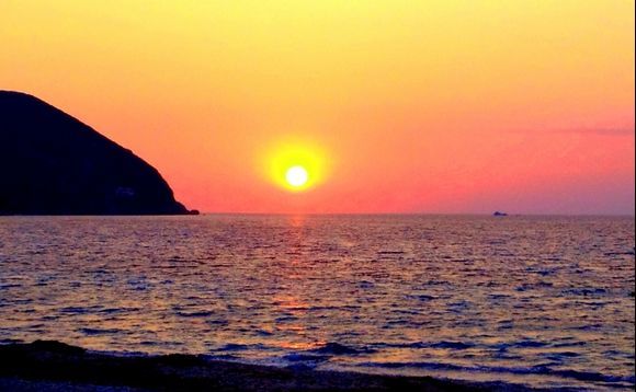 Beautiful sunset in Agios Ioannis Lefkada.
