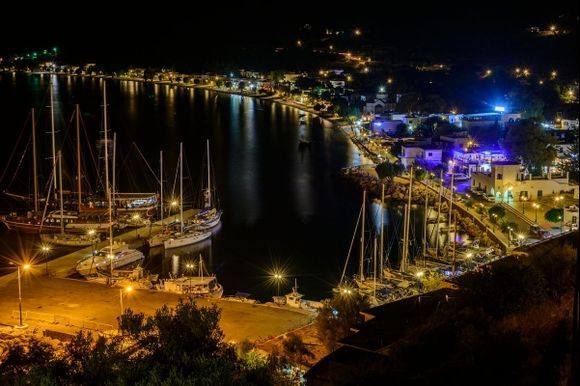 Livadia port by night