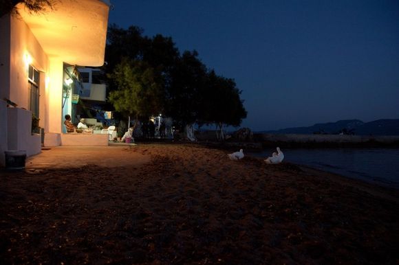 Enjoying the evening on the beach. Near Klima, Milos