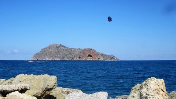 Parasailing in front of Agii Théodori