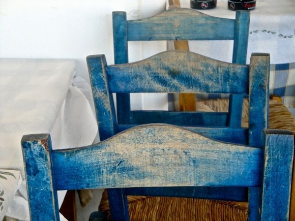 Chairs at taverna Mitsos