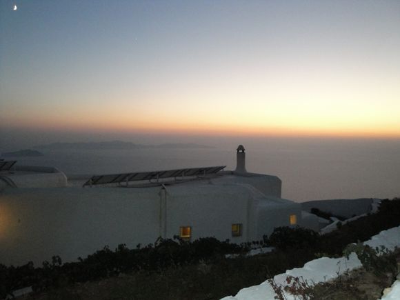 Sunset at Manalis winery and Folegandros in the background