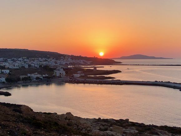Kassos island: sunset over Emborio and Fry