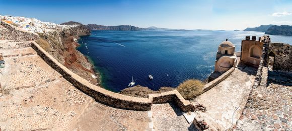 Pano view Byzantine Castle ruins @greekacom